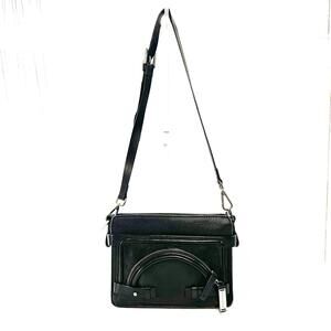 Vintage CoSTUME NATIONAL Black Leather Crossbody Bag Messenger Made in Italy